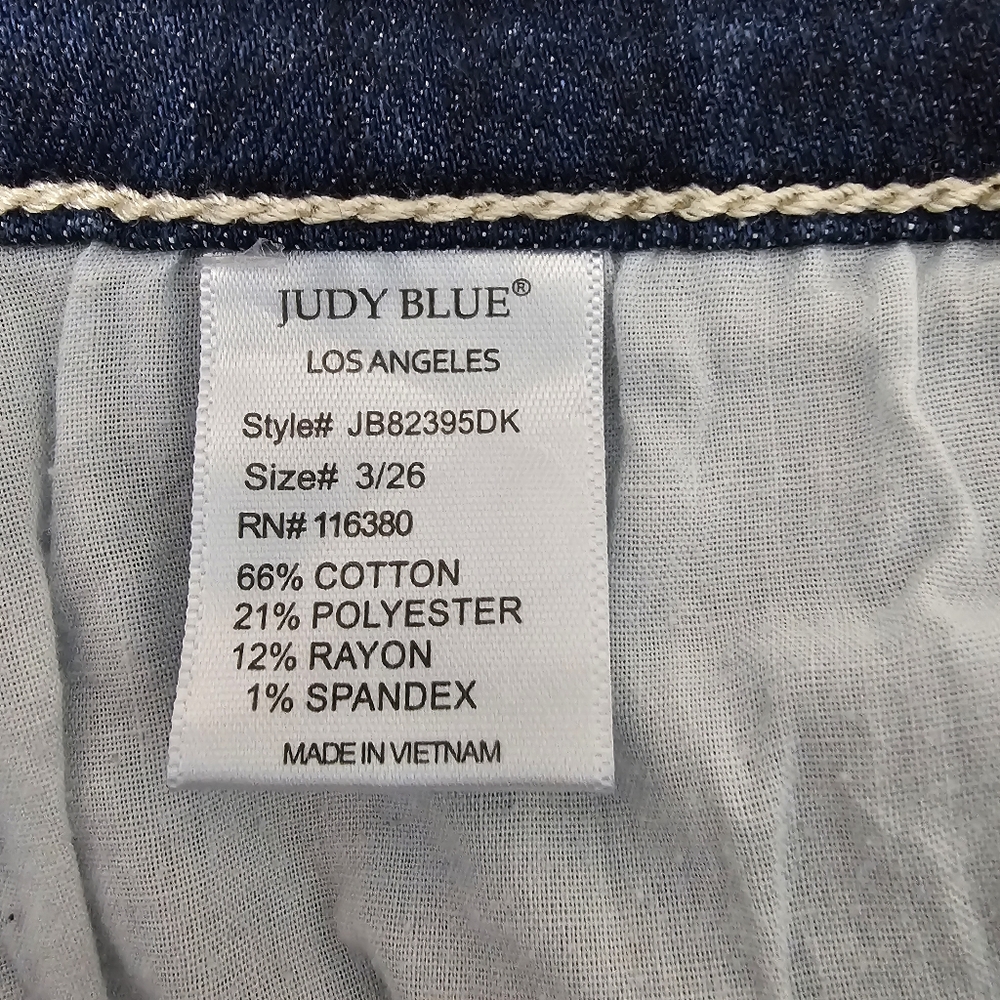 Judy Blue High-Rise Dark Wash Flare Jeans Style JB82395DK Sz 3/26 - Picture 5 of 5